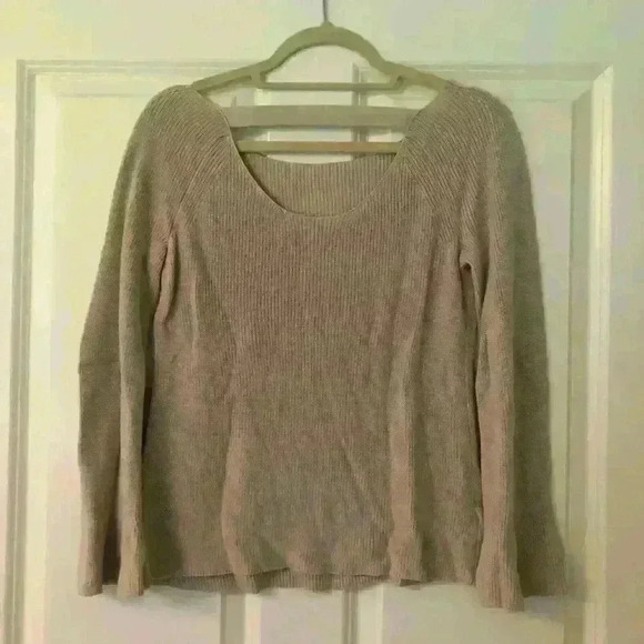 LOFT Bar Bell Sleeve Sweater in Dove Mist - Picture 3 of 4
